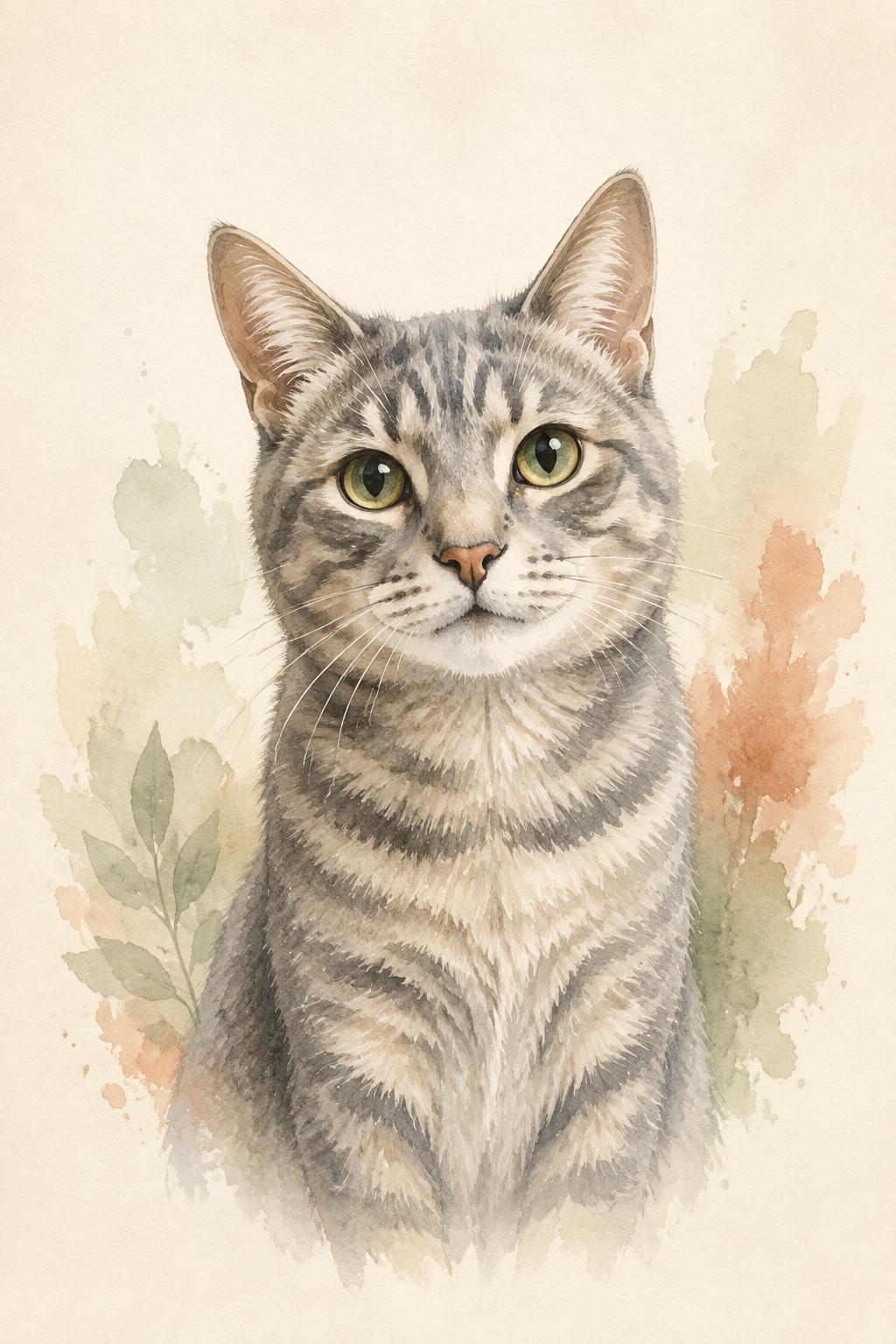 Beispiel eines Katzen-Aquarells